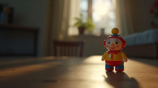 Symbolisches Bild eines Stehaufmännchens, das nach einem Sturz immer wieder aufsteht und Stärke ausstrahlt