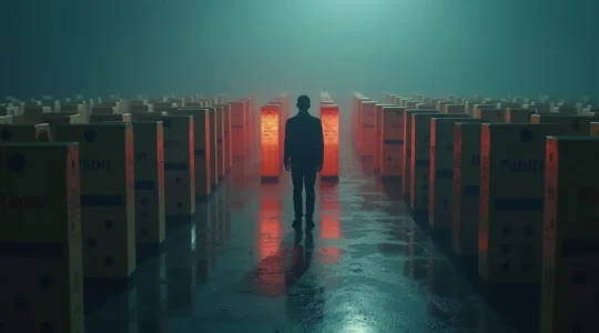 Symbolische Darstellung von Mensch, der Gewohnheiten wie Dominosteine beeinflusst