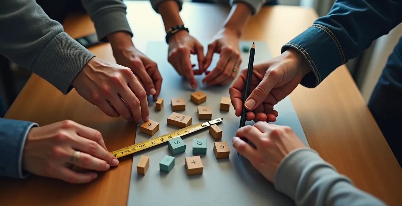 Diverse Teammitglieder aus verschiedenen Fachbereichen arbeiten gemeinsam an Innovation