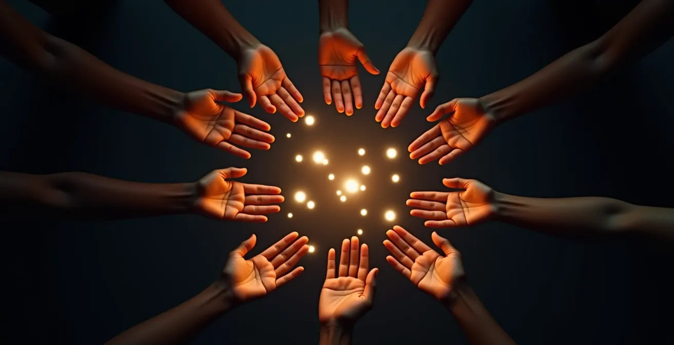 Metaphorische Darstellung des Geben-und-Nehmen-Prinzips im beruflichen Netzwerk