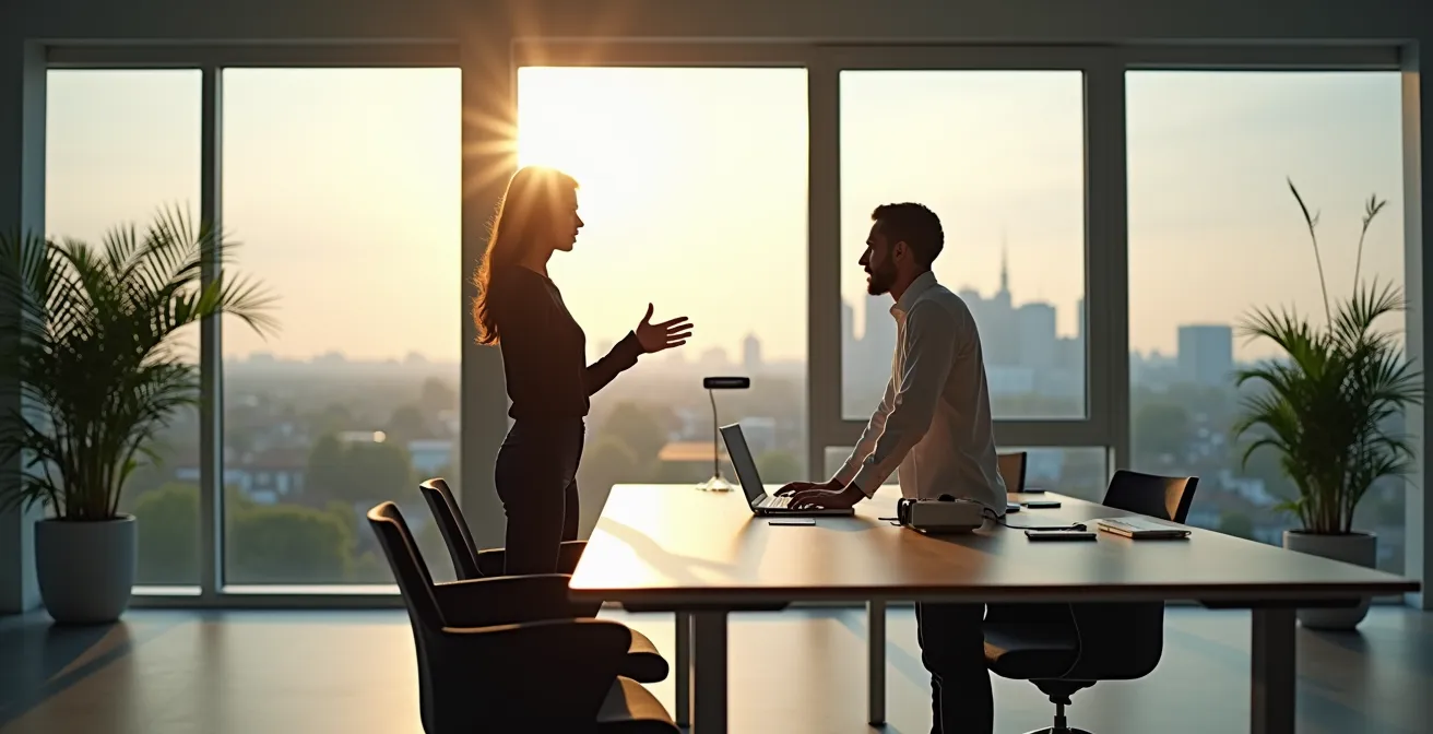 Abstrakte Visualisierung eines optimierten LinkedIn-Profils als Anziehungspunkt